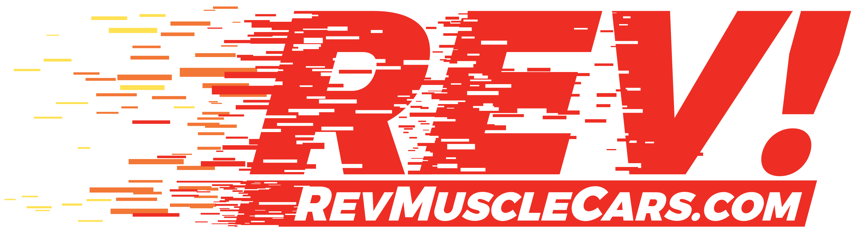 Rev muscle cars glitch logo red transparentbg